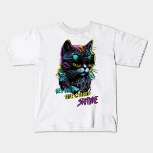 Let your true colors shine- Cyber punk cat Kids T-Shirt